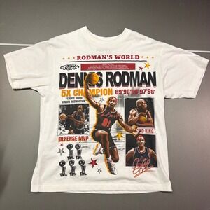 Rodman Apparel Dennis Rodman World Graphic T-Shirt Mens Small White 5X Champion